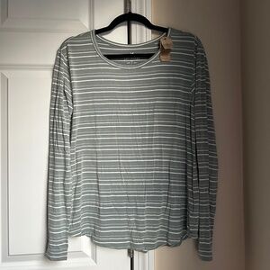 American Eagle Soft & Sexy Green & White Stripe Long Sleeve Tee Size M NWT